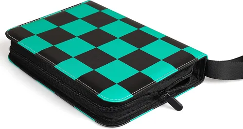 Vista 3 de VEELAM Carpetas de 4 bolsillos para 400 tarjetas, color verde y negro