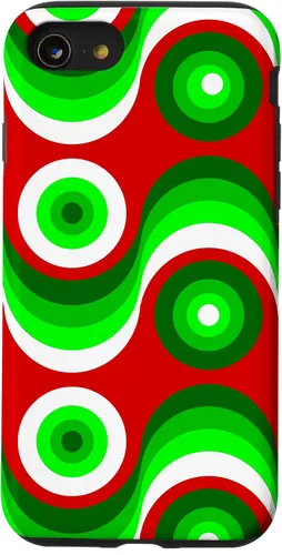 Vista 18 de iPhone 16 ugly christmas mod groovy red green 1960s 1970 retro vintage Case