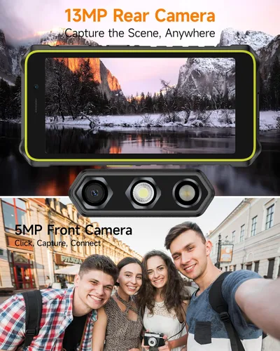 Vista 7 de Ulefone RugKing 2 Pro - Teléfono resistente, 8 (4+4) GB+128 GB Octa-Core, 4500 mAh, teléfono impermeable Android 15, pantalla HD+ Corning Gorilla