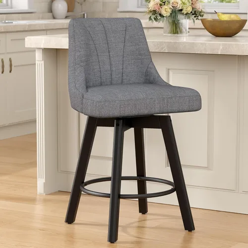 Vista 23 de REONEY Counter Height Swivel Bar Stools, 24" Modern Upholstered Barstools