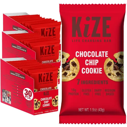 Vista 34 de KiZE Energy Bars - Barras energéticas de reemplazo de comidas con alto contenido de proteínas, a base de mantequilla de almendras, sin gluten, sin