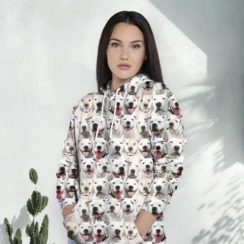 Vista 6 de DOGSOCUTE.COM Sudadera con capucha con estampado 3D de cara de perro, capa interior de forro polar cepillado, unisex con estampado 3D