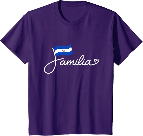 Vista 25 de El Salvador Familia - Camiseta con texto en inglés "La Familia de la Bandera Salvadoreña