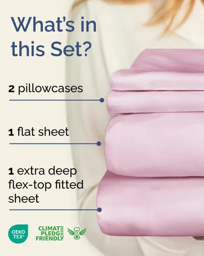 Vista 271 de Extra Deep Twin XL Sheet Set - 3 Piece College Dorm Room - White 01-Blanco