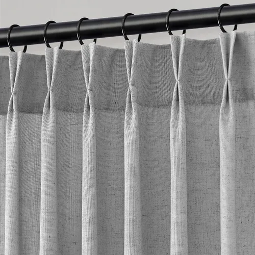 Vista 51 de Jowels Cortinas de lino plisadas naturales de 96 pulgadas de largo para sala de estar
