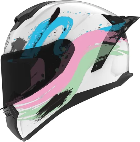 Vista 12 de RUANLOV Casco de motocicleta de cara completa, casco de motocicleta frontal abatible, casco integrado aprobado por DOT/ECE, casco abatible de cara