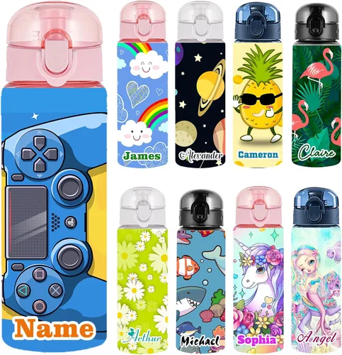 Vista 38 de Botellas de agua personalizadas con tapa, botella personalizada de 26 onzas con nombre, botellas de agua de plástico personalizadas, a prueba
