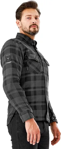 Vista 7 de SHIMA RENEGADE MEN 2 Camisa de motocicleta para hombre – Chaqueta de franela de motociclista a cuadros blindados con fibra QL – Aramida y capa