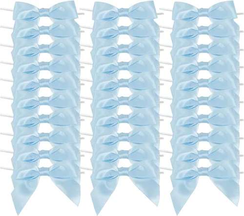 Vista 20 de AIMUDI Lazos negros para envolver regalos, lazos pequeños de satén de 3.5 pulgadas, lazos de cinta negra para manualidades, bolsas de golosinas