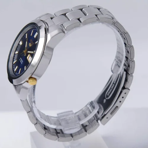 Vista 3 de SEIKO 5 automático azul y dorado Dial caballeros SNKK11J1, Tono-plateado, Bobinado automático, Automático