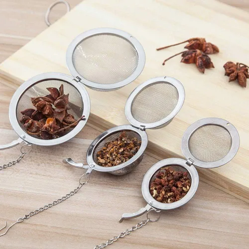 Vista 6 de Mayata 3pcs acero inoxidable malla fina condimento bola de cocina sopa especias guiso filtro herramienta de cocina bolsa de té de metal bola de té