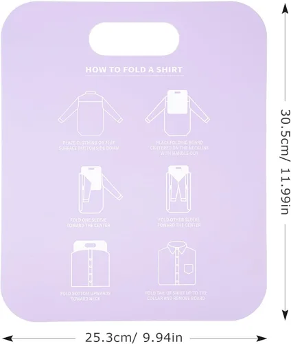 Vista 2 de VICASKY Tabla plegable para camisas, carpetas de ropa, carpetas de plástico para lavandería, herramientas auxiliares para el hogar, lavandería Morado