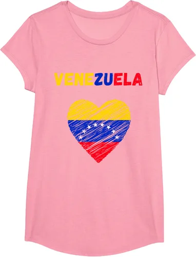 Vista 85 de Camiseta con la bandera venezolana con corazón de Venezuela, Negro