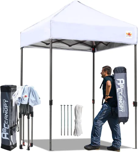 Vista 37 de ABCCANOPY Toldo desplegable – Tienda de campaña portátil para patio al aire libre resistente para patio trasero y terraza con 4 bolsas de arena Beige
