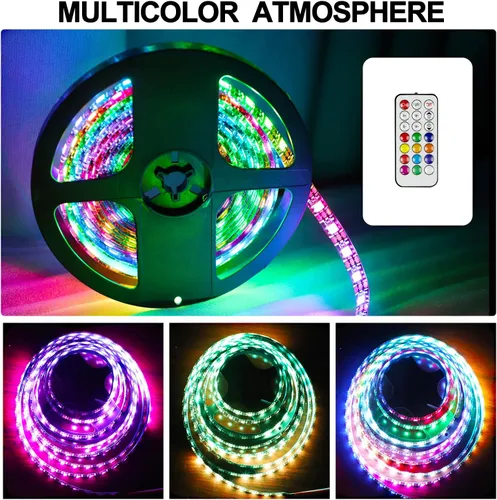 Vista 4 de 360 Accesorios para máquina de cabina de fotos, tira de luces LED 5050 de 10.5 pies, con control remoto para TV, monitor