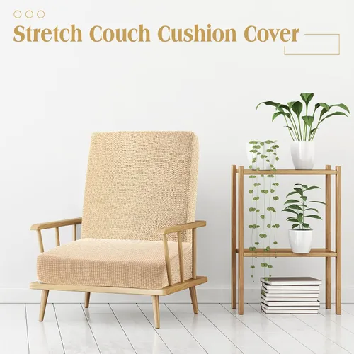 Vista 3 de Newwiee 8 fundas de cojín elásticas impermeables para patio, fundas de cojín para exteriores, fundas de repuesto para sofá, funda de asiento suave