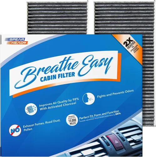 Vista 41 de Spearhead Odor Defense Breathe Easy - Filtro de cabina para AC y calentador Compatible con Chrysler 200 2015-17, Cherokee 2014-18 como OEM Hasta