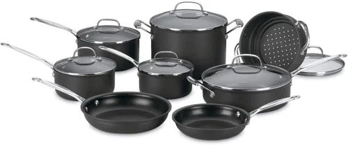 Vista 4 de Juego de ollas Cuisinart Chef's Classic™ antiadherentes con anodizado duro, 11 piezas