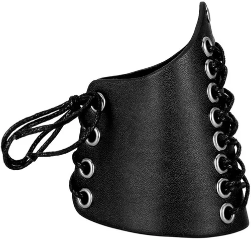 Vista 2 de Brazaletes vikingos de cuero con armadura LARP en relieve, amuleto de talismán nórdico para hombres y mujeres, regalos de un par, Adjustable