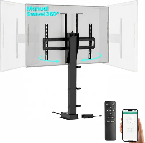 Vista 10 de ynVISION.DESIGN Soporte elevador de TV motorizado para televisores de 37 a 77 pulgadas Soporte de TV con motor de elevación vertical con control