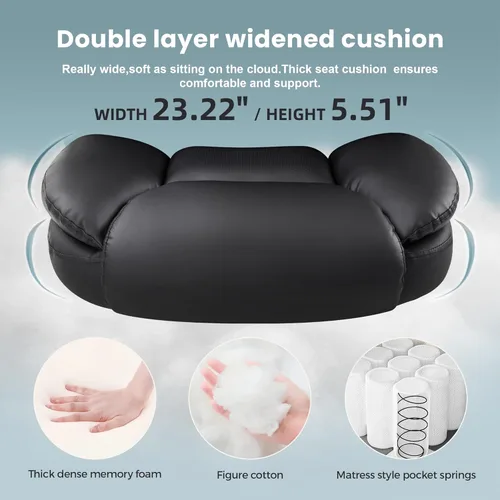Vista 6 de IWMH Silla de oficina ejecutiva, silla ergonómica de escritorio grande y alta, silla de piel sintética con respaldo alto y reposabrazos abatibles