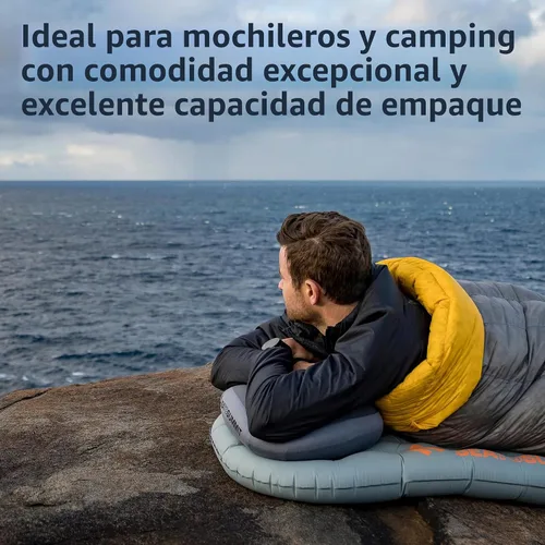 Vista 4 de Sea to Summit Aeros Premium - Almohada inflable de viaje, regular (13.4 x 9.4), color lima Ultralight inflatable travel pillow with a memory foam
