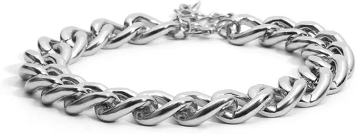 Vista 6 de Inactwin Collar rectangular de eslabones cubanos con eslabones gruesos collar de cadena de oro punk hip hop para mujer Metal Diamantes de imitación