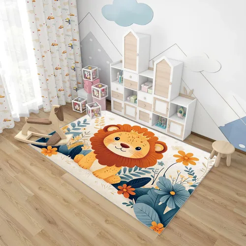 Vista 5 de Alfombra infantil para sala de juegos, lavable, colorida, alfombra para habitación de los niños, suave antideslizante, alfombra interior para aula