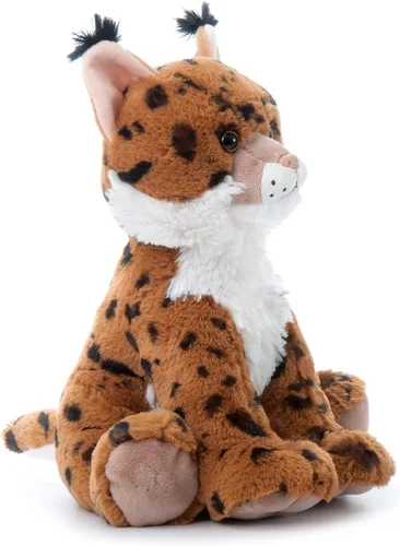Vista 5 de The Petting Zoo Bobcat - Animal de peluche, regalos para niños, animales salvajes del zoológico Onez, juguete de peluche Bobcat de 12 pulgadas