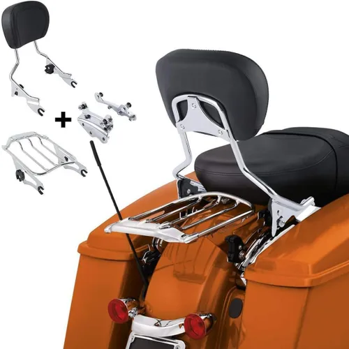 Vista 15 de TCMT Respaldo Desmontable para Pasajero Sissy Bar con Kits de Hardware de Acoplamiento de 4 Puntos Compatible con Harley Touring 2009-2013