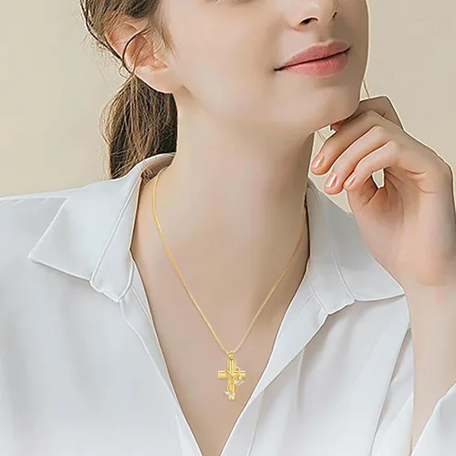 Vista 4 de Imrsanl Collar de urna de cruz de mariposa para cenizas, hombres y mujeres, joyería de cremación, colgante de cenizas para cenizas conmemorativas