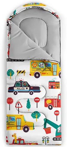 Vista 4 de Saco de dormir para adultos y niños, saco de dormir para mochileros, camping, para niñas, niños, ligero, impermeable, para clima frío y cálido, saco