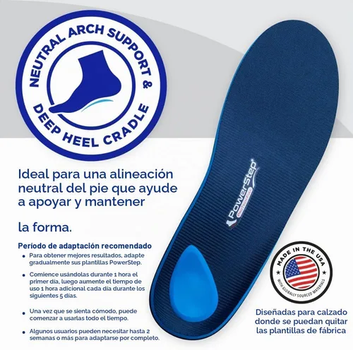 Vista 3 de PowerStep ProTech - Plantillas ortopédicas de longitud completa, insertos de soporte de arco de grado médico para alivio de la fascitis plantar
