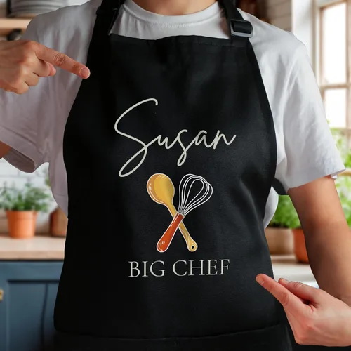 Vista 8 de 7th Hill Delantal personalizado para cocinar, delantales de chef a juego para niños, baberos personalizados para hombres y mujeres, regalo para mamá