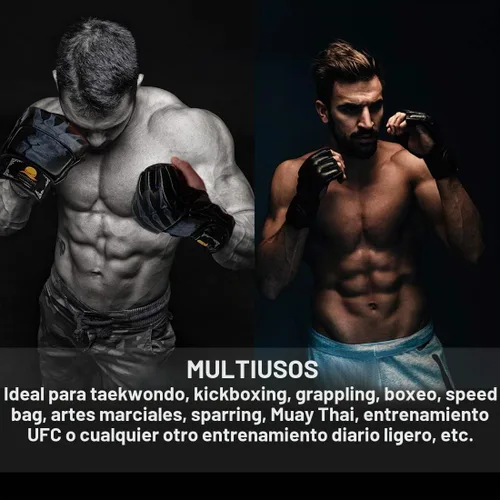 Vista 5 de ZooBoo MMA Gloves, Half-Finger Boxing Fight Gloves MMA Mitts with Adjustable Wrist Band for Sanda Sparring Punching Bag Training