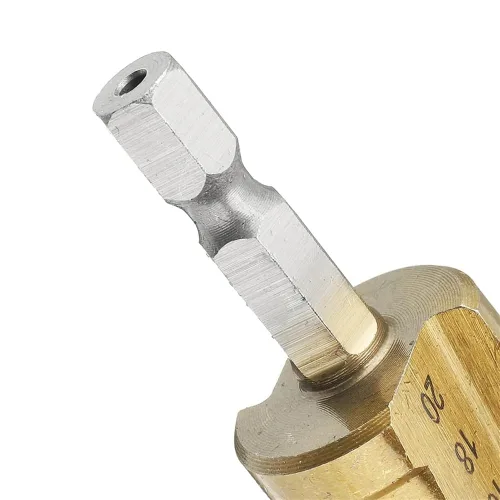 Vista 5 de Step Drill Bit 10pcs Step Drill Bit Set 1/4 Inch Hex Shank 5 Flute Countersink Drill Bit Set Automatic Center Punch