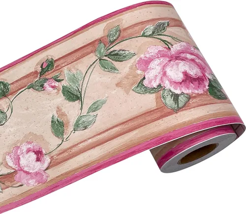Vista 5 de Yifely - Papel tapiz extraíble de peonía de lujo con borde autoadhesivo para cocina, baño, decoración de pared
