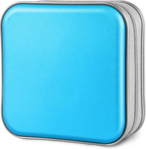 Vista 20 de Siveit Estuche para CD, Capacidad para 40 CD/DVD, Cartera Portadora de Estuches de Plástico Duro para Discos DVD, Carpeta de Almacenamiento