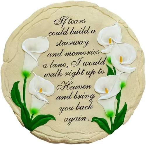 Vista 11 de Spoontiques - Decoración de jardín - Piedra de paso "Siempre en nuestros corazones" - Piedra decorativa para jardín