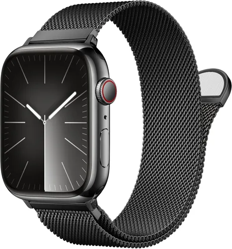 Vista 13 de Milanese Loop Compatible with Apple Watch Bands 46 44 45 49mm Men and Women A-Medianoche