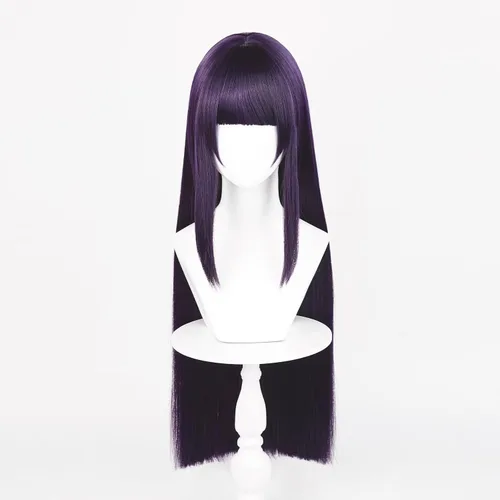 Vista 53 de COSPLAZA Cosplay peluca larga recta plana explosión sintética anime pelo negro