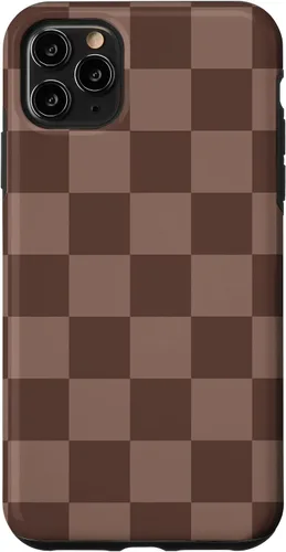 Vista 13 de Marrón clásico a cuadros, patrón de tablero de ajedrez moda caso para iPhone 17