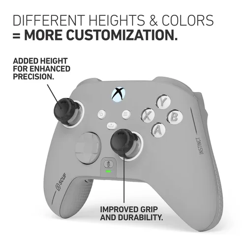 Vista 3 de SCUF Universal Thumbstick Grips 4 Pack with 2 Bases - Tactic - Black