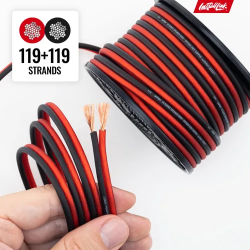 Vista 8 de Cable de cable de altavoz de calibre 14 AWG (OFC), 30 pies, coche o cine en casa por Install Link