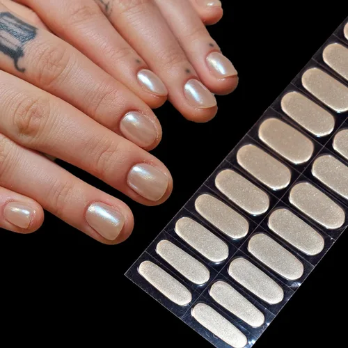 Vista 11 de Tiras de uñas de gel rojo burdeos color sólido pegatinas de gel de uñas 20 envolturas de manicura extra largas