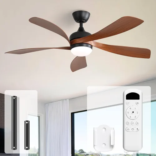 Vista 30 de Sofucor Ventilador de techo inteligente de 52", ventiladores de techo blancos para interiores/exteriores con luces y control remoto, funciona