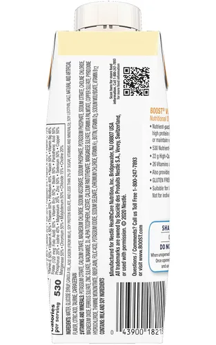 Vista 2 de Boost Bebida nutricional completa de calorías, muy alta, caja de vainilla, 8 onzas, paquete de 27