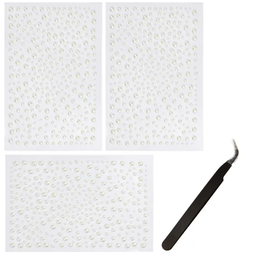 Vista 10 de 3 hojas de gemas de diamantes de imitación autoadhesivos para la cara, maquillaje, uñas, manualidades (negro)