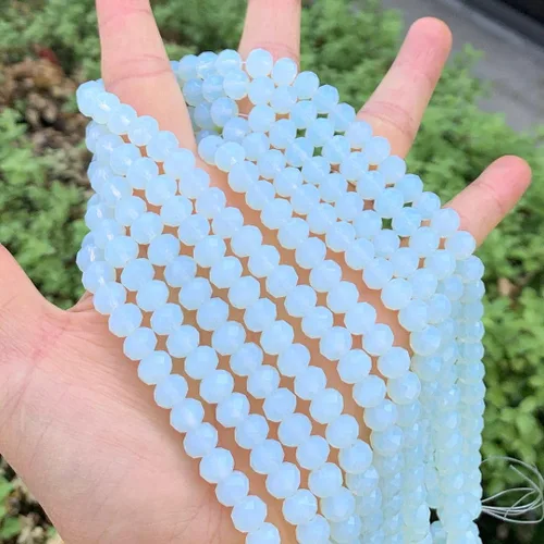 Vista 37 de 500 piezas de cuentas de cristal checo facetadas rondelle de 4 mm, pequeñas y diminutas, espaciadoras a granel, color amatista púrpura para hacer