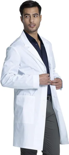 Vista 6 de Cherokee White Lab Coat for Men or Women with 3 Pockets and Center back length 38" CK460
